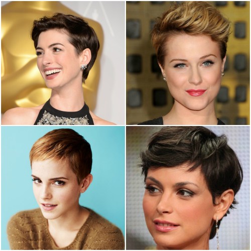 pixie cut collage